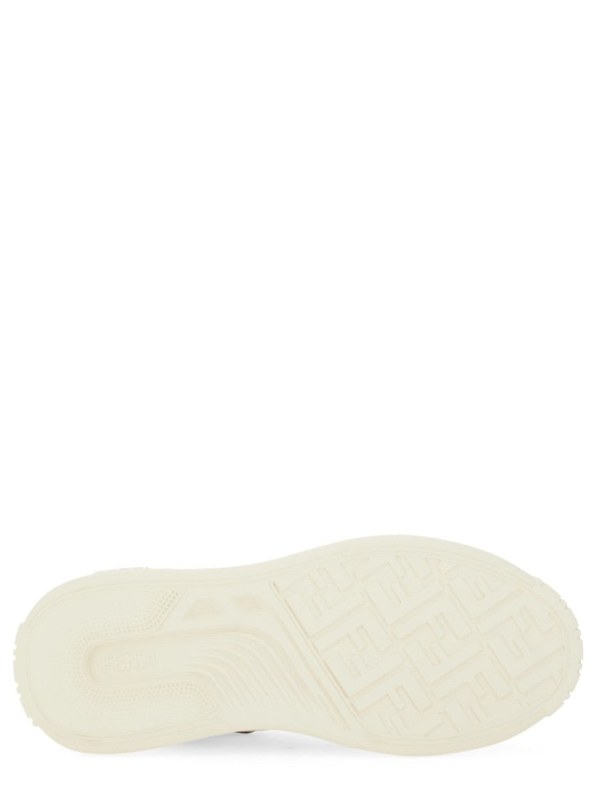Fendi Low-Top Sneakers With Calf Leather And Mesh Panels