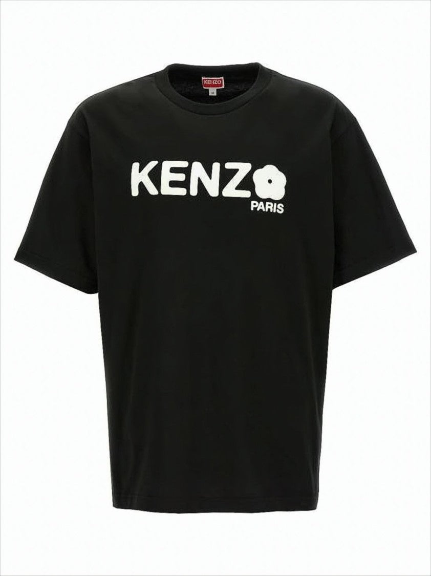Kenzo Black Short-Sleeve T-Shirt With Bold Logo Print