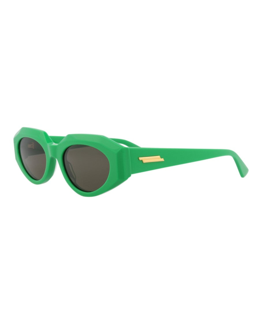 Bottega Veneta Round-Frame Acetate Sunglasses With Saddle Nose Bridge