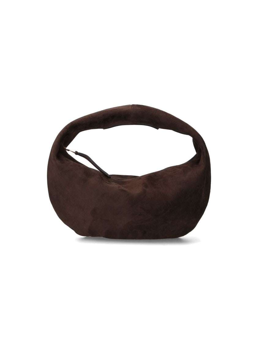 Khaite "Olivia" Hobo Bag – Dark Brown Suede