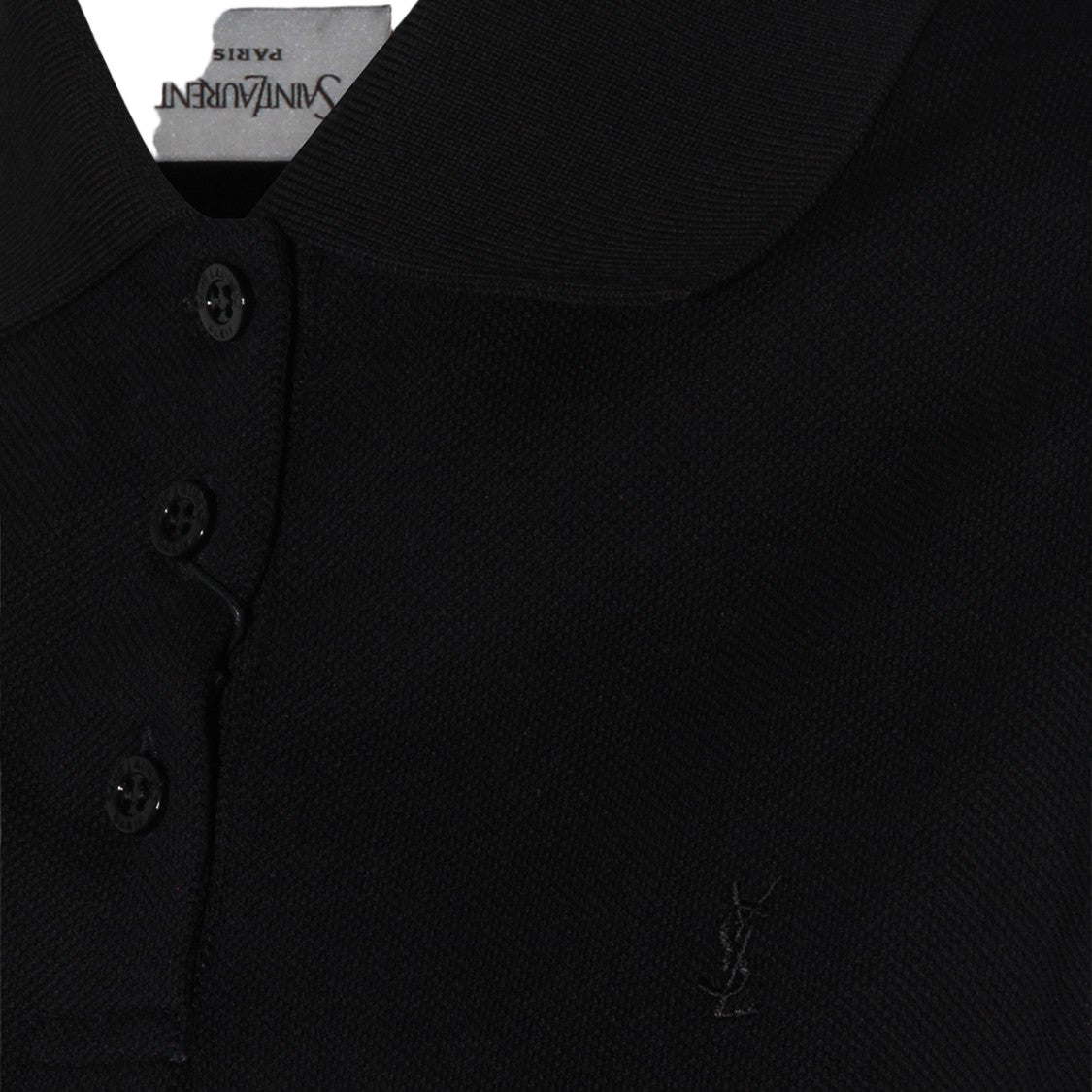 Saint Laurent Sleeveless Black Polo Shirt