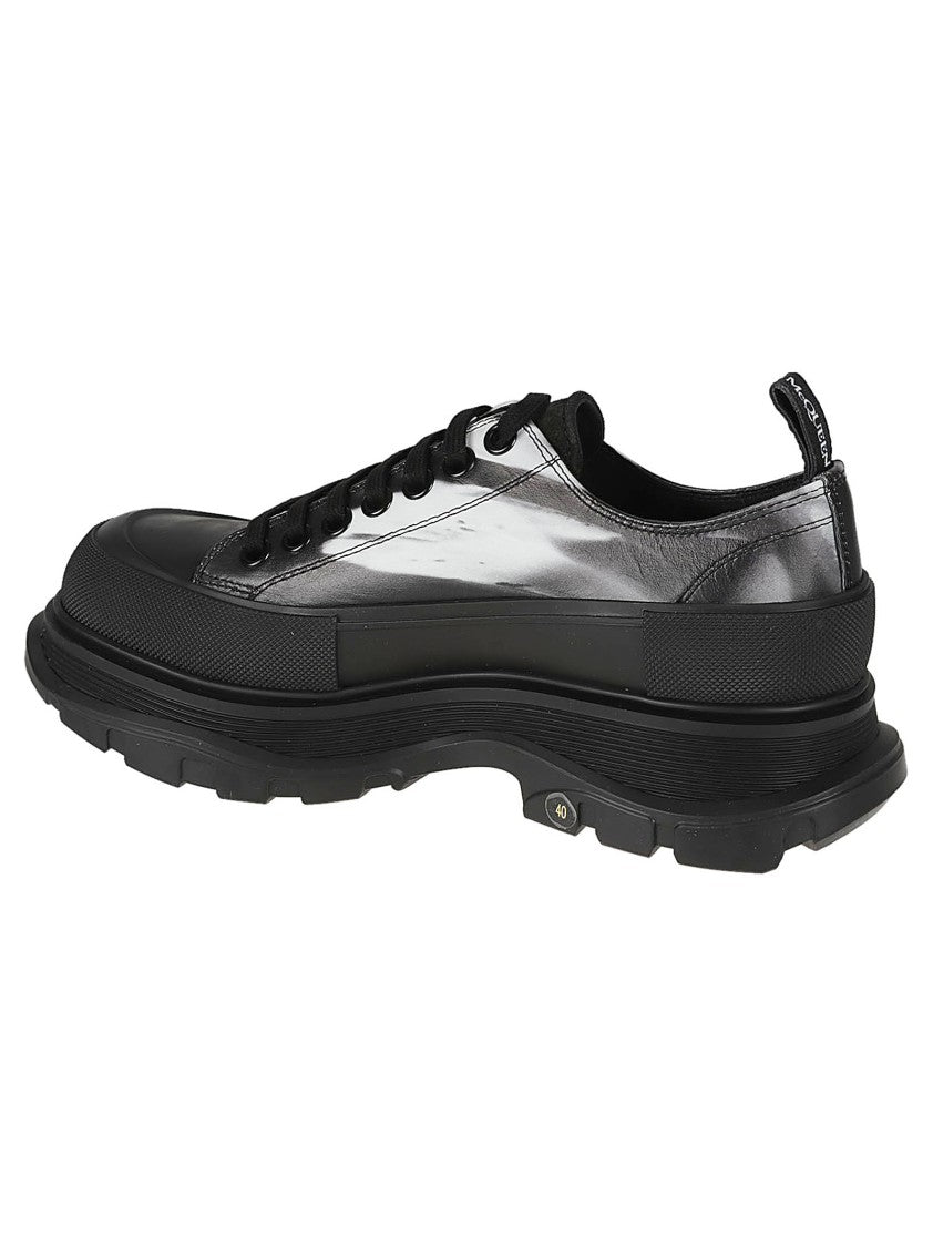 Alexander Mcqueen Bold Black Sneakers With Calf Leather