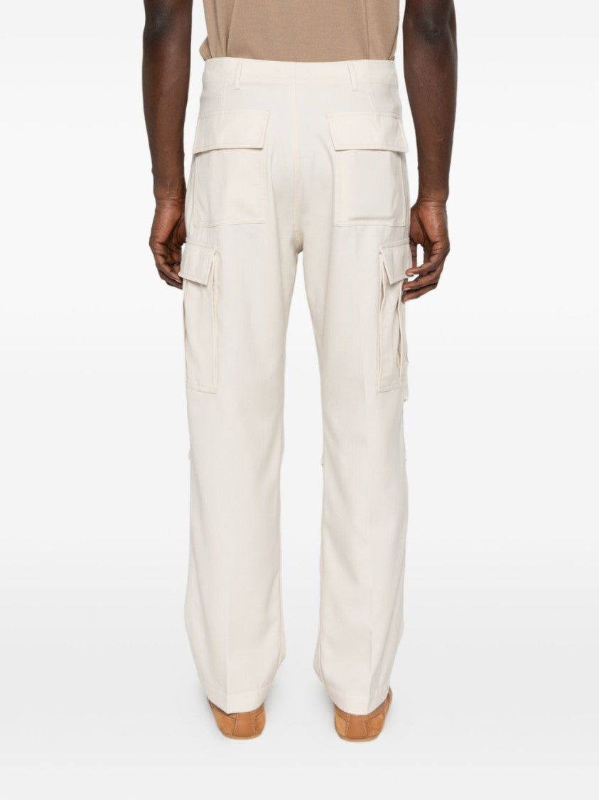Tom Ford White Cargo Pleated Straight-Leg Pants