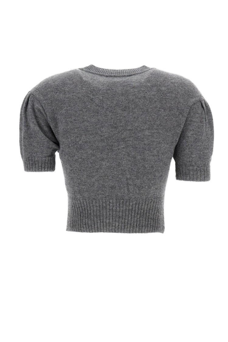 Simone Rocha Grey Cropped Cashmere Cardigan