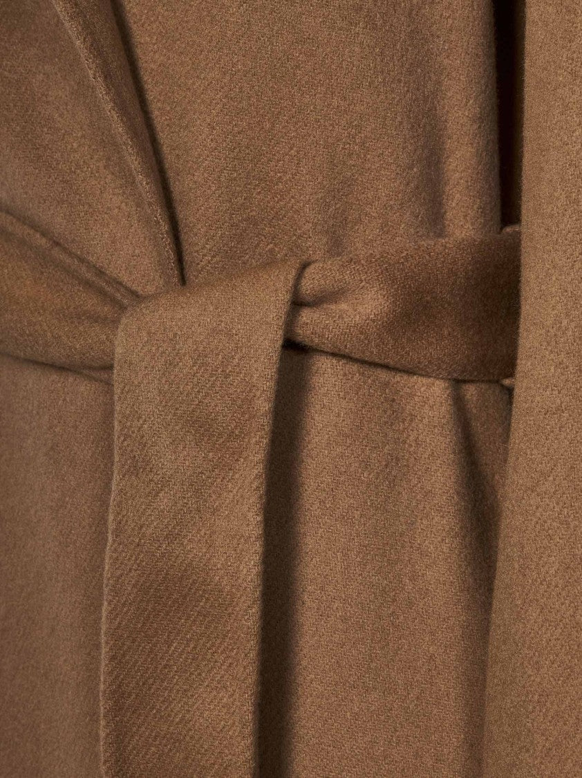 Polo Ralph Lauren Camel Cashmere Coat With Wide Lapels