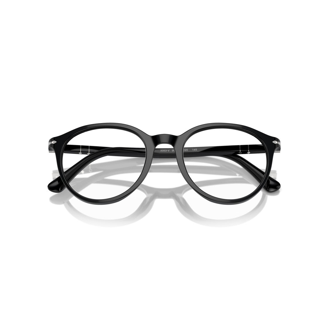 Persol 0Po3353v Classic Round Frame Eyeglasses With Subtle Silver Accents