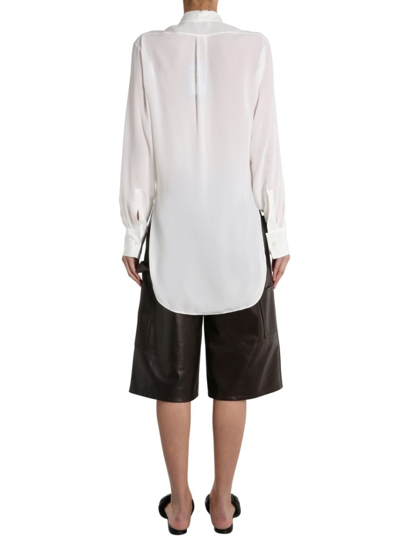 Bottega Veneta Structured Quilted Silk Shirt With Button Closure