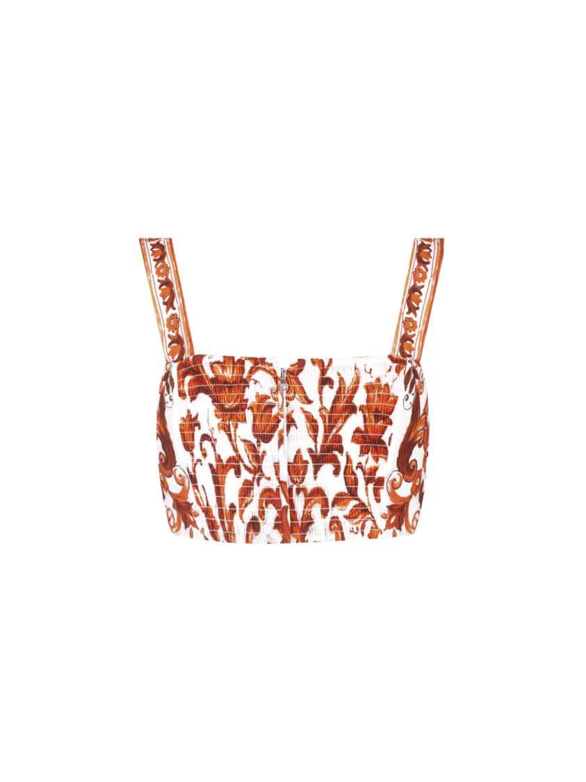 Dolce & Gabbana Multicolor Majolica Poplin Tank Top
