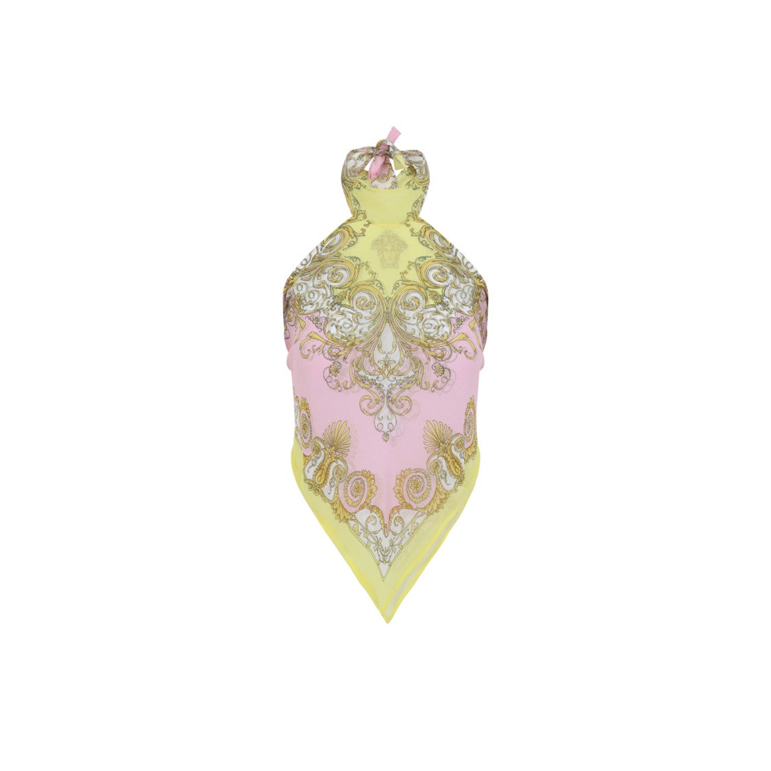 Versace Cover Up Yellow And Pink Polyester Top