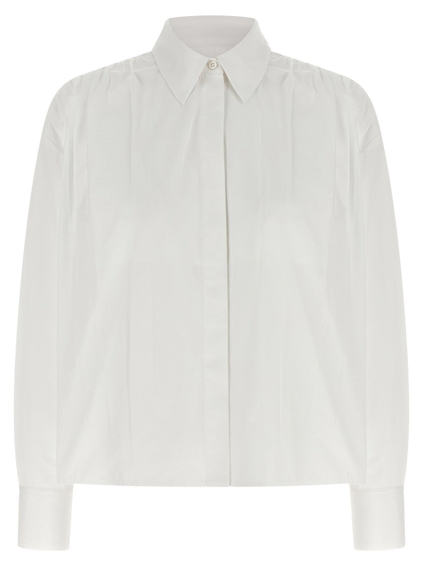 Jil Sander Ruffled White Shirt With Cropped Silhouette