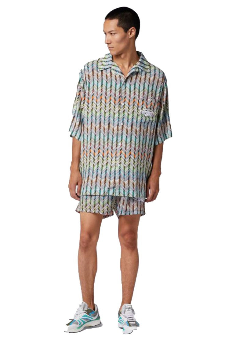 Missoni Multicolor Viscose Zigzag-Print Camp Shirt