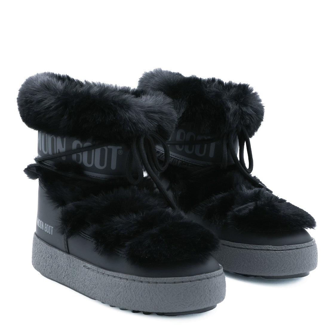 Moon Boot Black Ltrack Faux-Fur Boots
