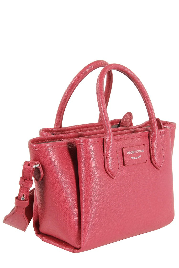 Emporio Armani Textured Faux Leather Shopping Bag