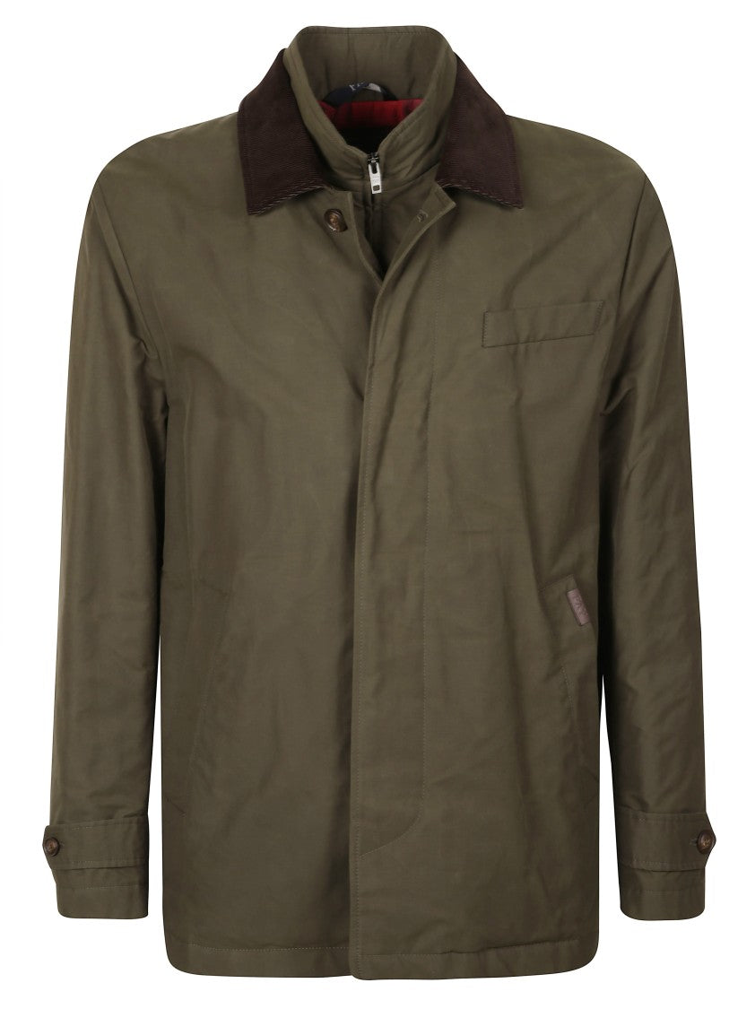 Fay Tailored Green Coat With Classic Silhouette