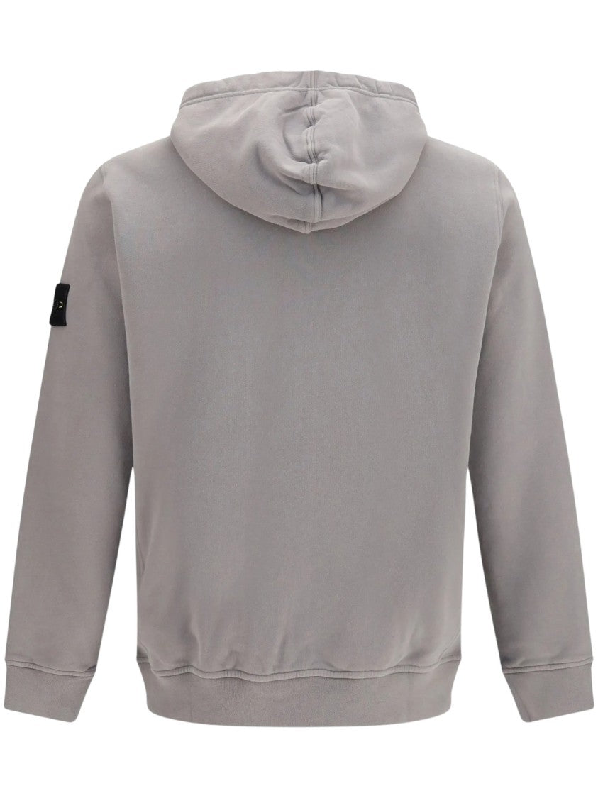 Stone Island Compass Logo Patch Zip-Up Hoodie