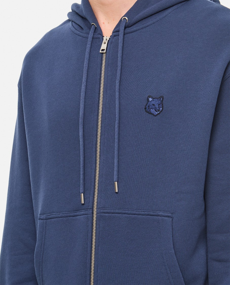 Maison Kitsuné Zippered Hoodie With Embroidered Logofront Pocket