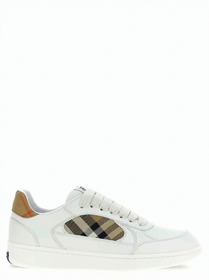 Burberry Leather Sneakers With Signature Check Panels