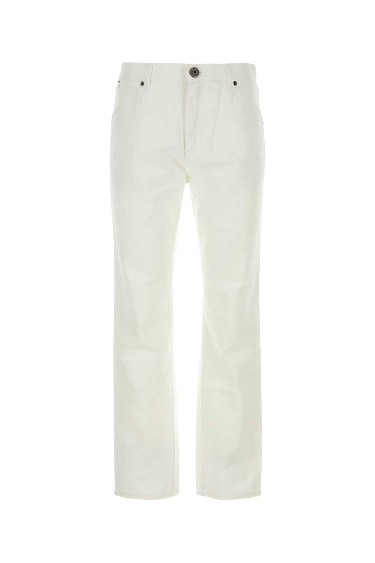 Balmain Straight-Leg White Denim Jeans With Clean Lines