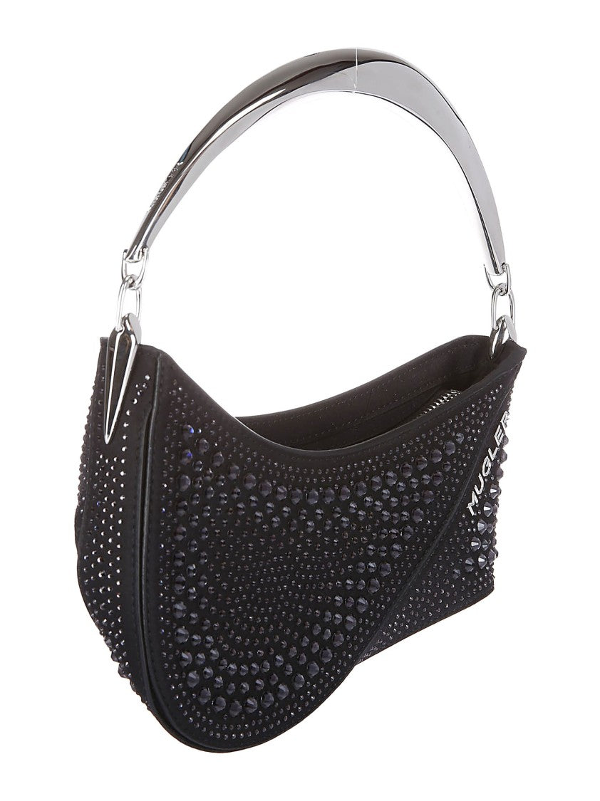 Mugler Small Bag With Strass Detail And Zip Closure