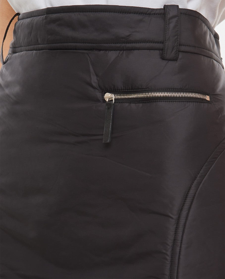 Khaite Fitted Nylon Mini Skirt With Seam Detailing