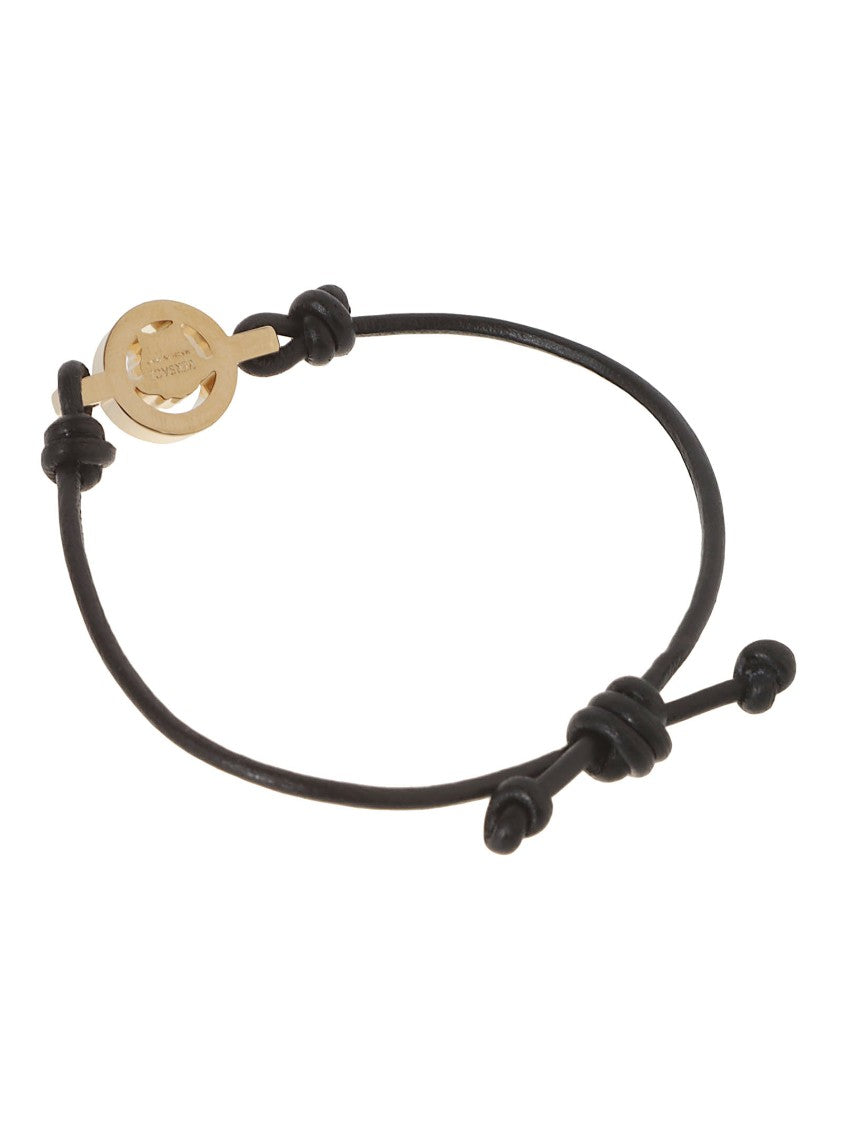 Versace Gold Medusa Charm Bracelet With Adjustable Black Cord