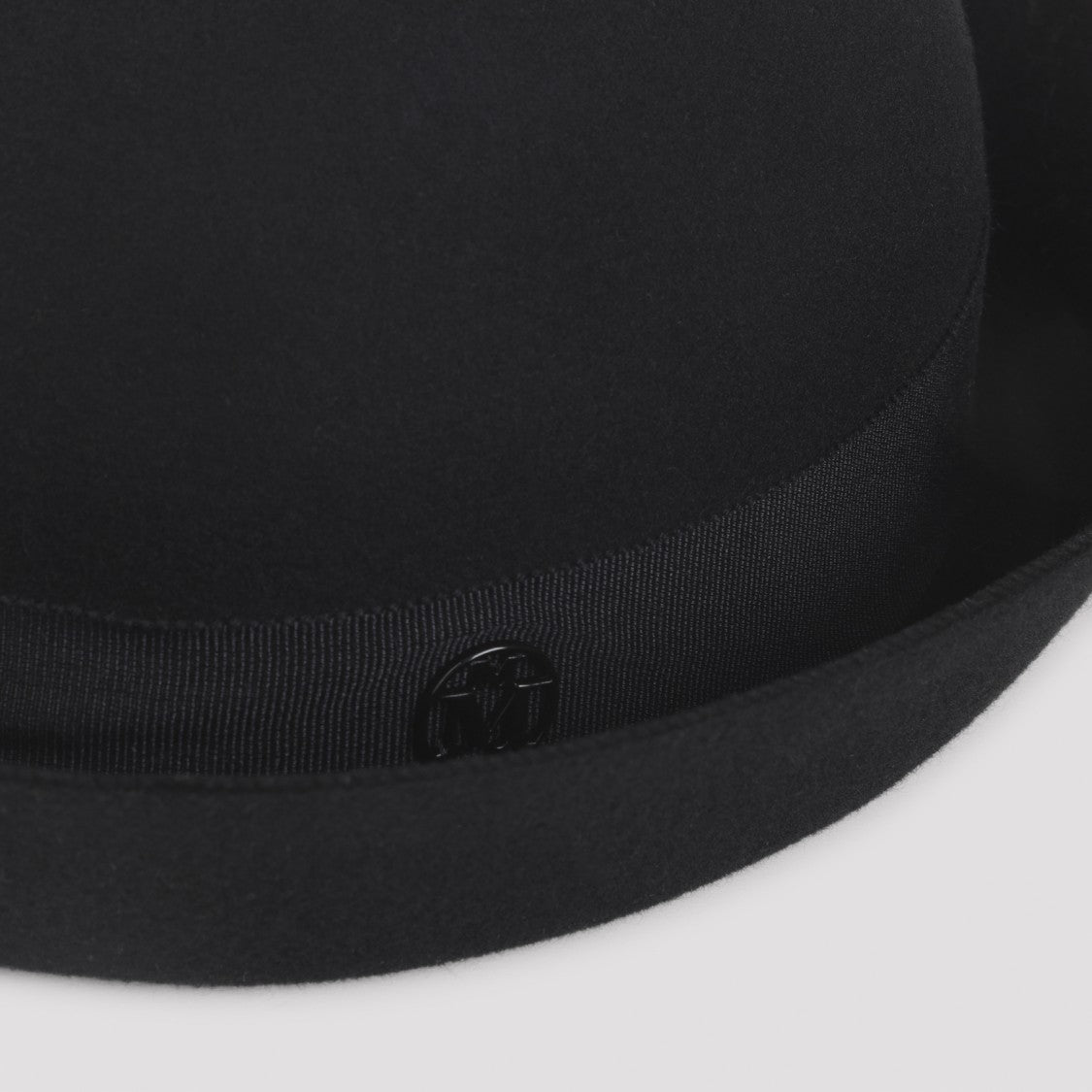 Maison Michel Rounded Crown Black Wool Felt Hat