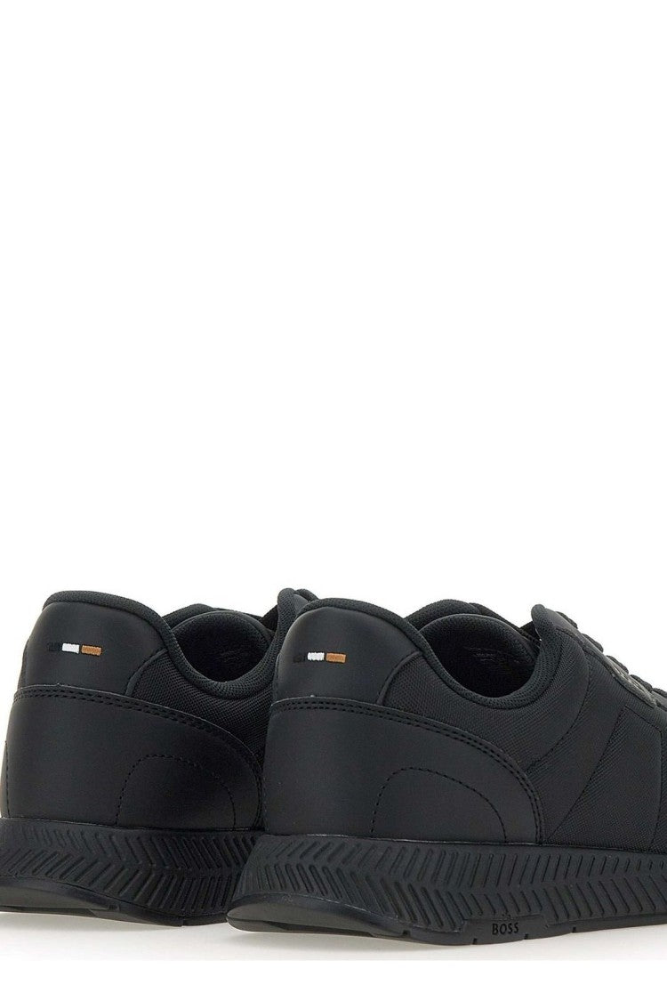 Boss Streamlined Black Sneakers With Contemporary Silhouette