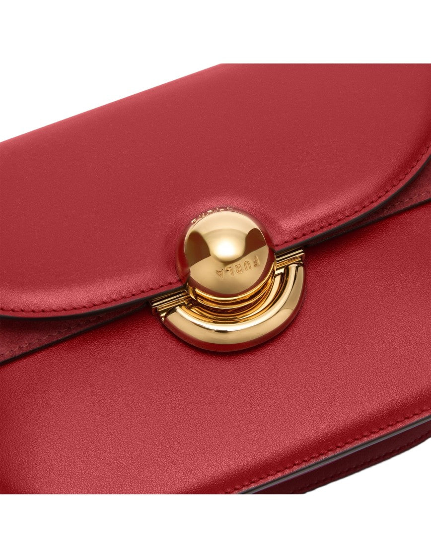 Furla Sfera Mini Crossbody Bag In Red Leather