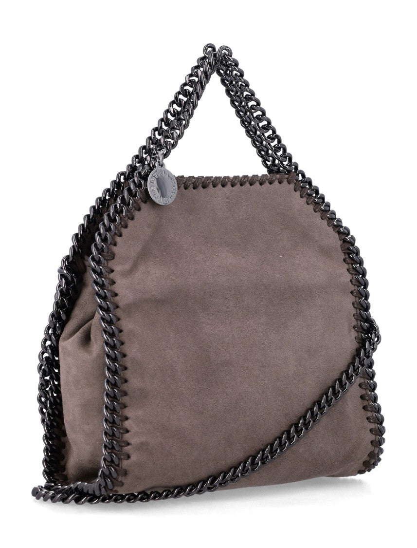 Stella Mccartney Suede-Like Tiny Shoulder Bag With Silver Diamond-Cut Chain