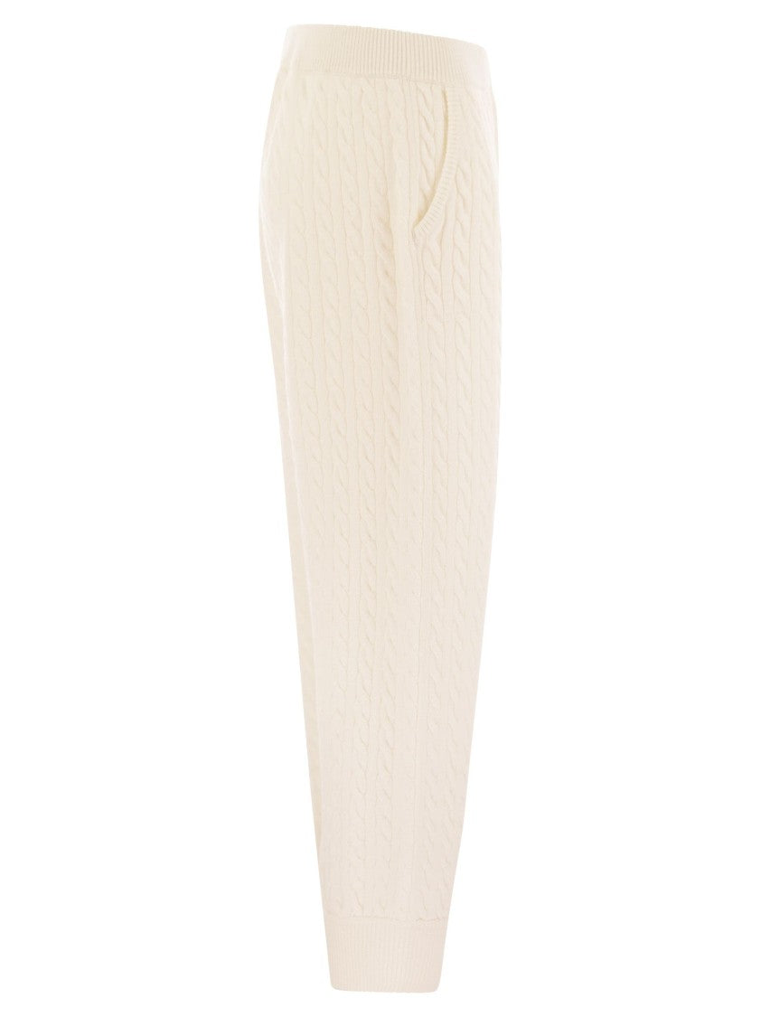 Brunello Cucinelli Cashmere Cable Knit Trousers