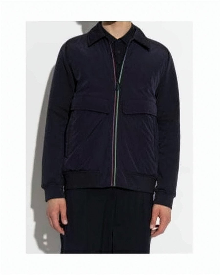 Paul Smith Minimalist Black Jacket With Subtle Multicolor Accents