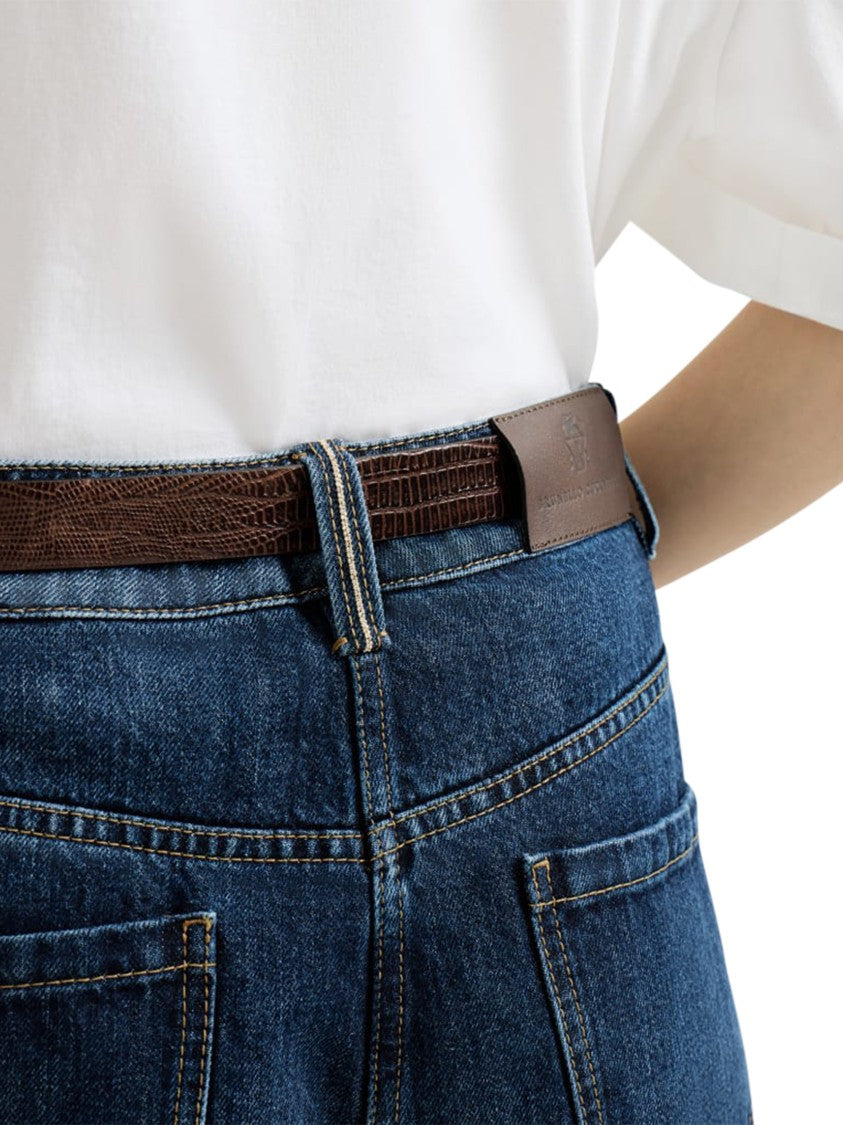 Brunello Cucinelli High-Waisted Wide-Leg Denim Pants With Classic Five-Pocket Design