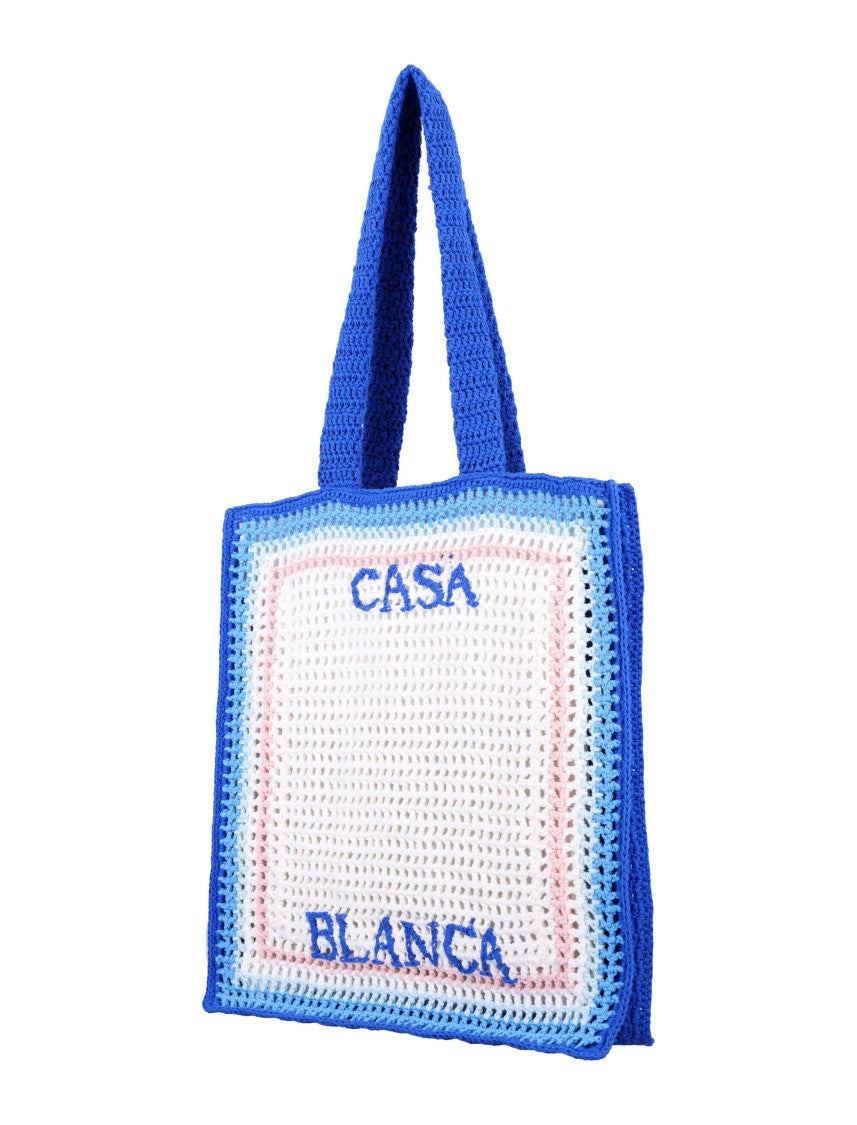 Casablanca Blue Gradient Crochet Tote Bag