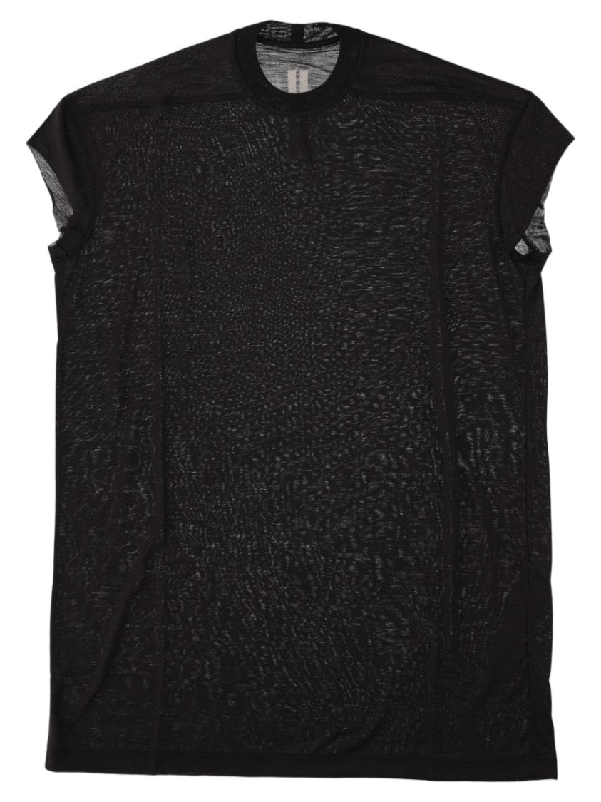 Rick Owens Black Semi-Sheer Wool-Silk T-Shirt