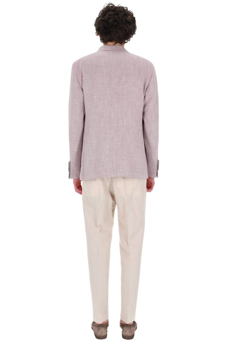Tagliatore Pino Lerario Herringbone Wool-Linen Blazer