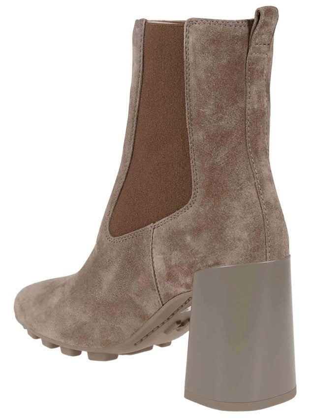 Hogan Tapered Brown Suede Ankle Boots