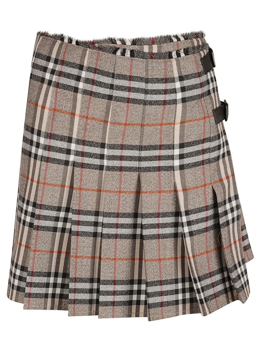 Burberry Wrap Closure Wool Skirt