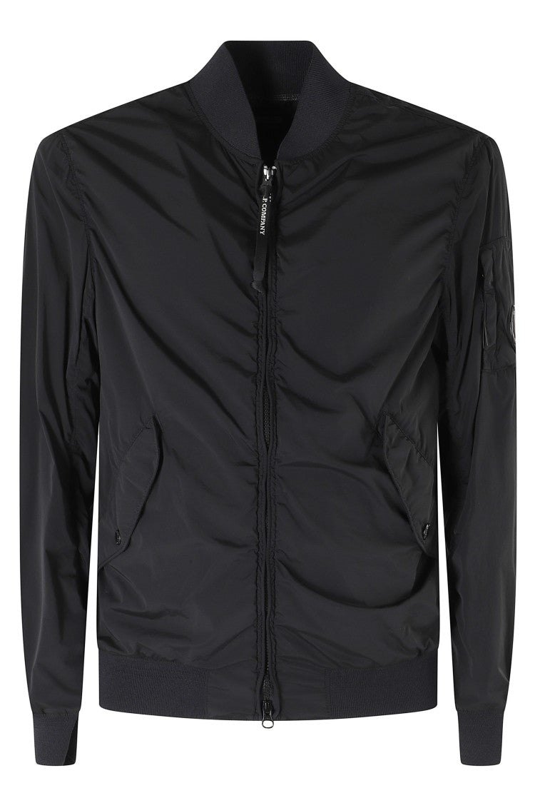 C.P. Company Black Nycra R Iconic Lens Polyamide Bomber Jacket