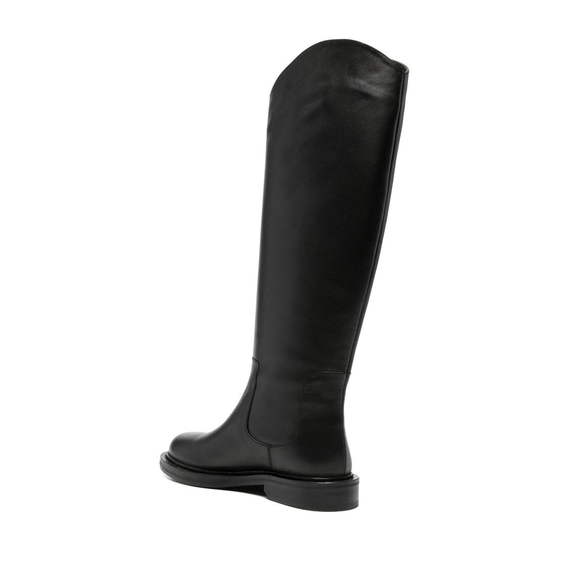 Adrianna Feretti Black Minimalist Smooth Leather Boots