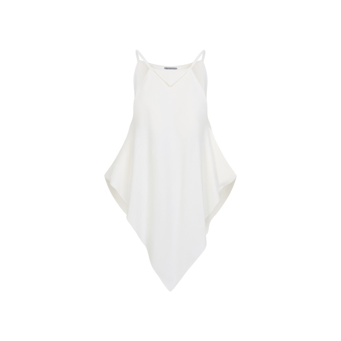 Balenciaga Sleeveless Asymmetrical Hem Top In Silk-Wool Blend