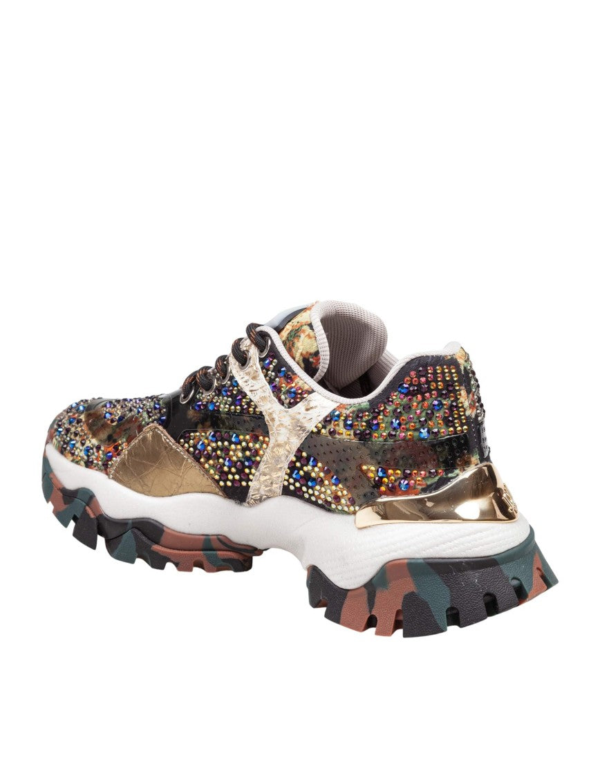 Joia Multicolor Sneakers With Rhinestone Appliques