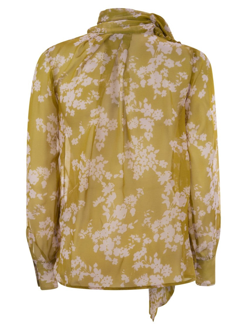 Elisabetta Franchi Printed Silk Voile Blouse