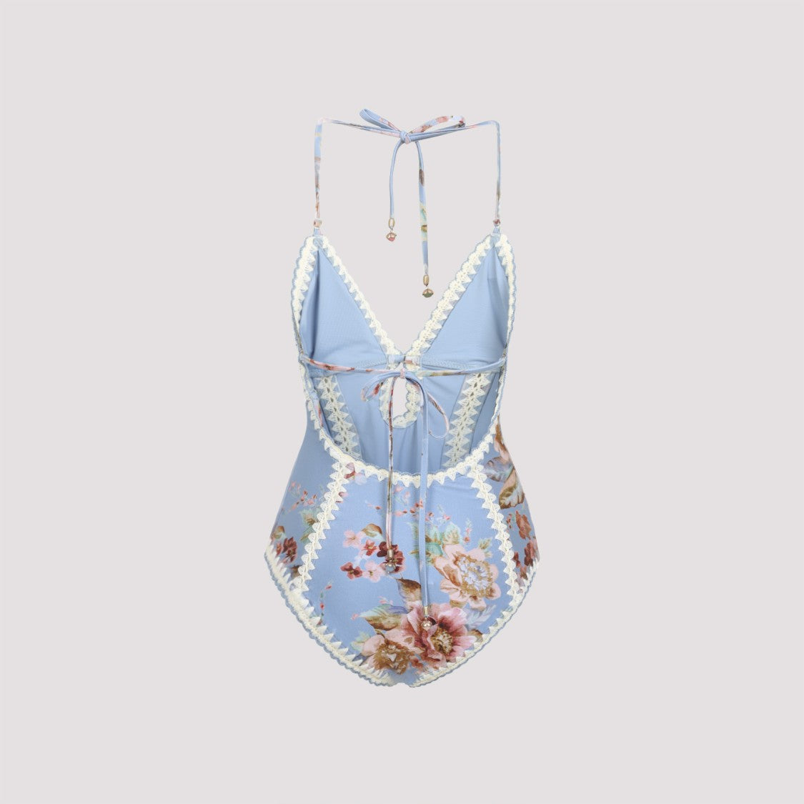 Zimmermann Chambray Blue Awaken Crochet 1 Pc Keyhole Swimwear