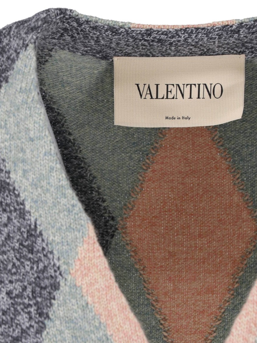 Valentino Multicolor Rhombelle Wool Cardigan