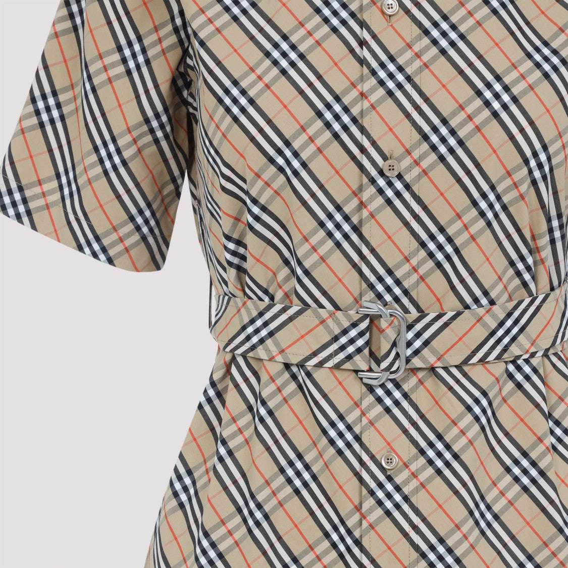 Burberry Shirt Dress With Diagonal Plaid Pattern