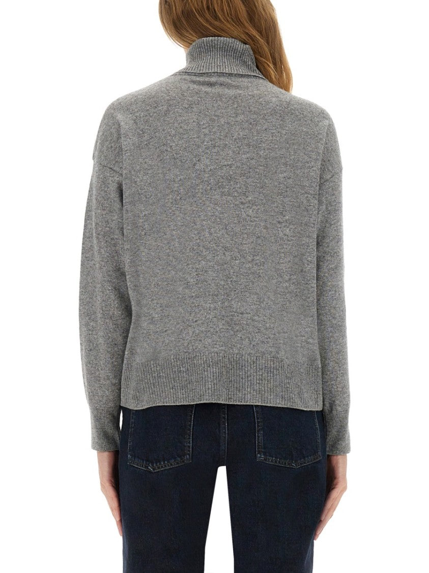 Woolrich Medium Grey Wool Turtleneck Shirt