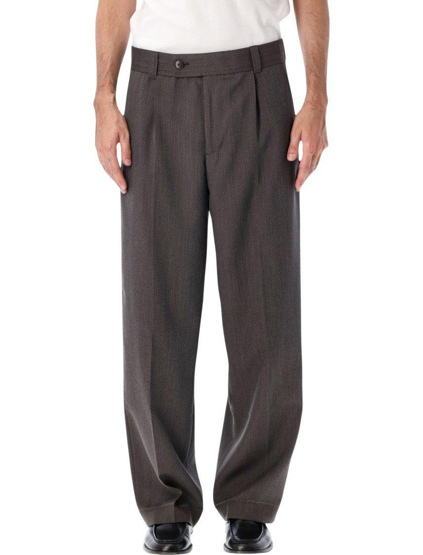 Mfpen High-Waisted Flap Pocket Wide-Leg Trousers