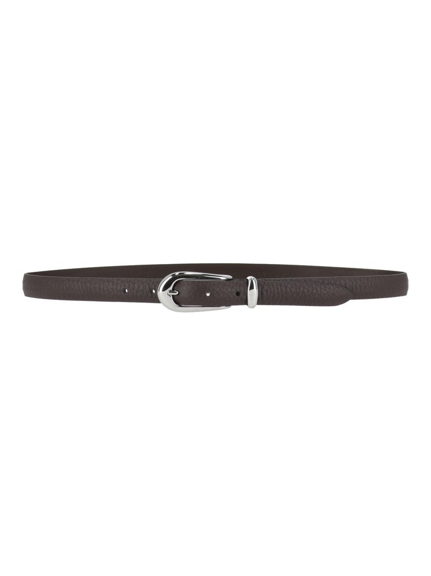Claudio Orciani Sveva Soft Slim Textured Leather Belt