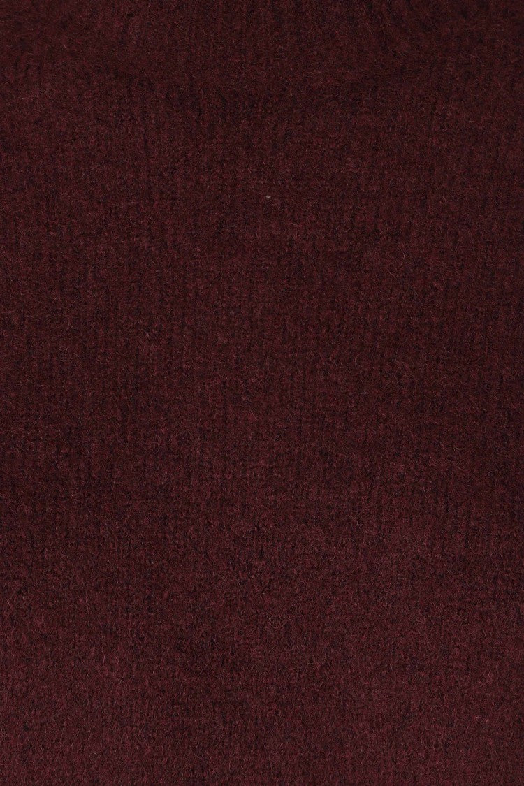 Roberto Collina Burgundy Three-Quarter Sleeve Cashmere-Blend Turtleneck