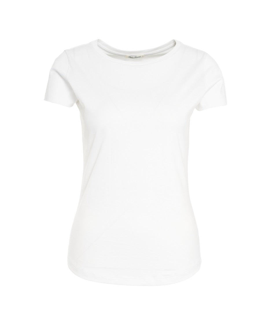Stefan Brandt Classic White Cotton T-Shirt With Round Neckline